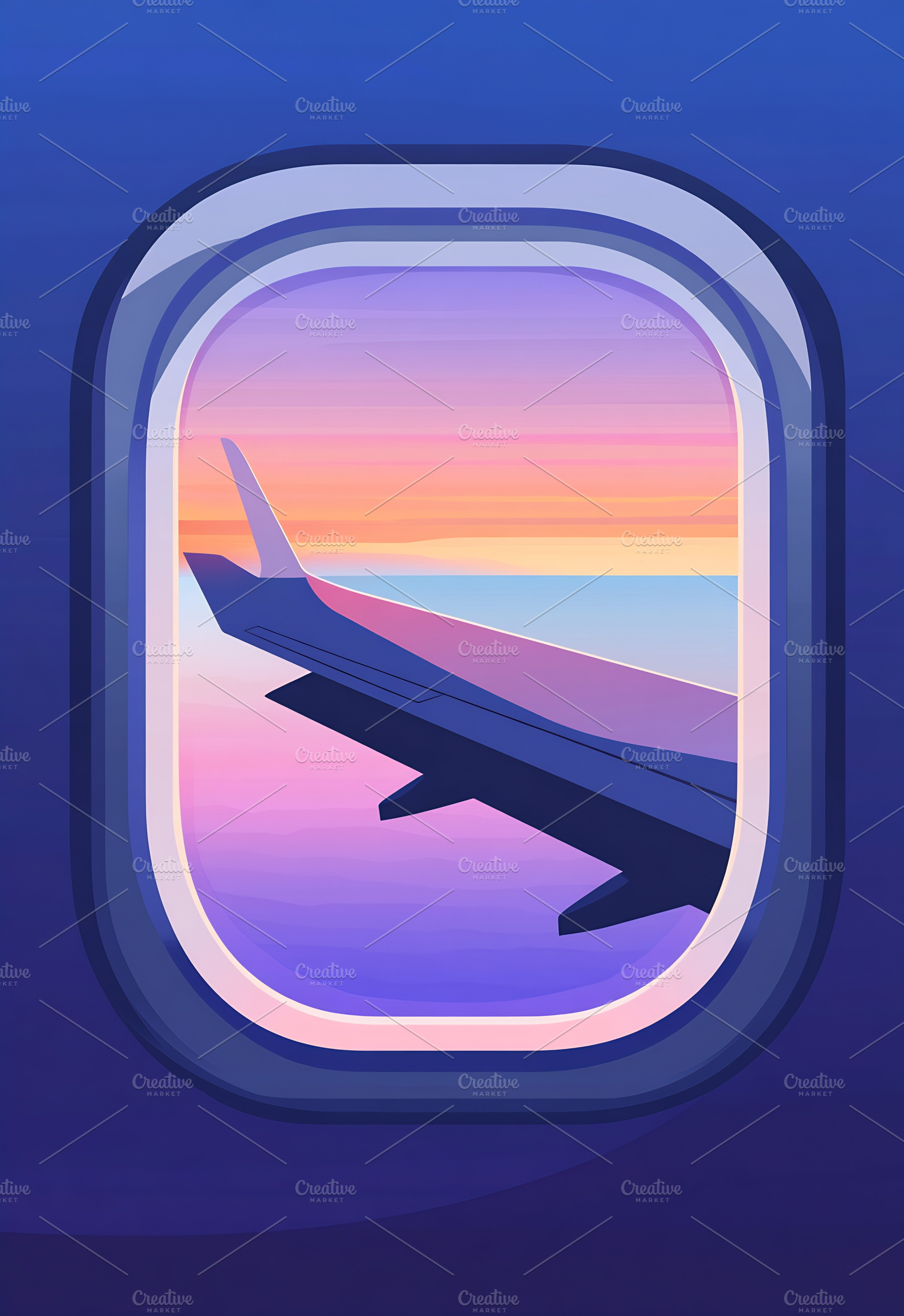 Stunning sunset from plane, a Photo by Beautiful things