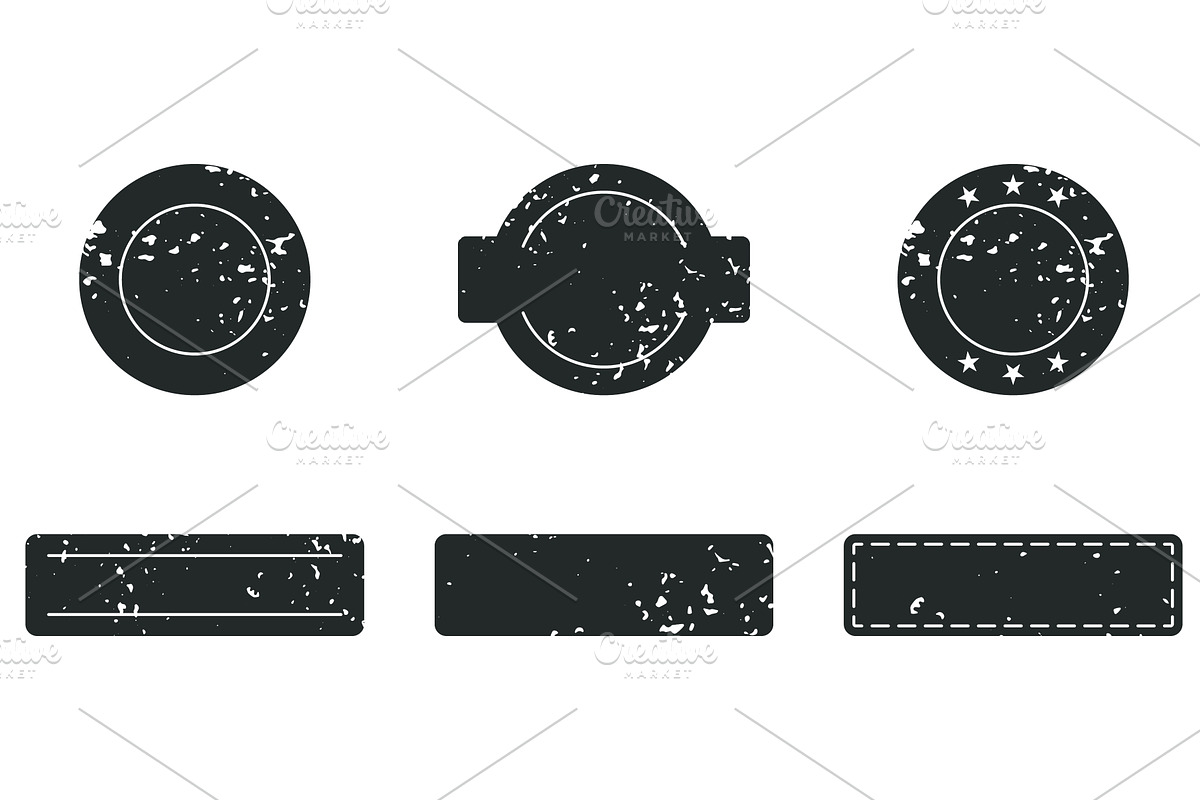 Black Rubber Stamp Set, an Object Illustration by Vector Creator