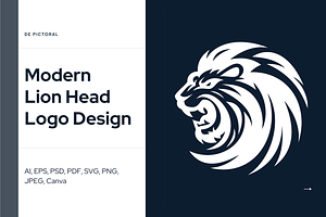 Modern Lion Head Logo Design, a Branding & Logo Template by Brand_Hero