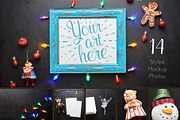 Christmas Lights Photo Mockup Bundle, a Books & Magazine Mockup by Kudzu Camera (Thumbnail 1 of 15)