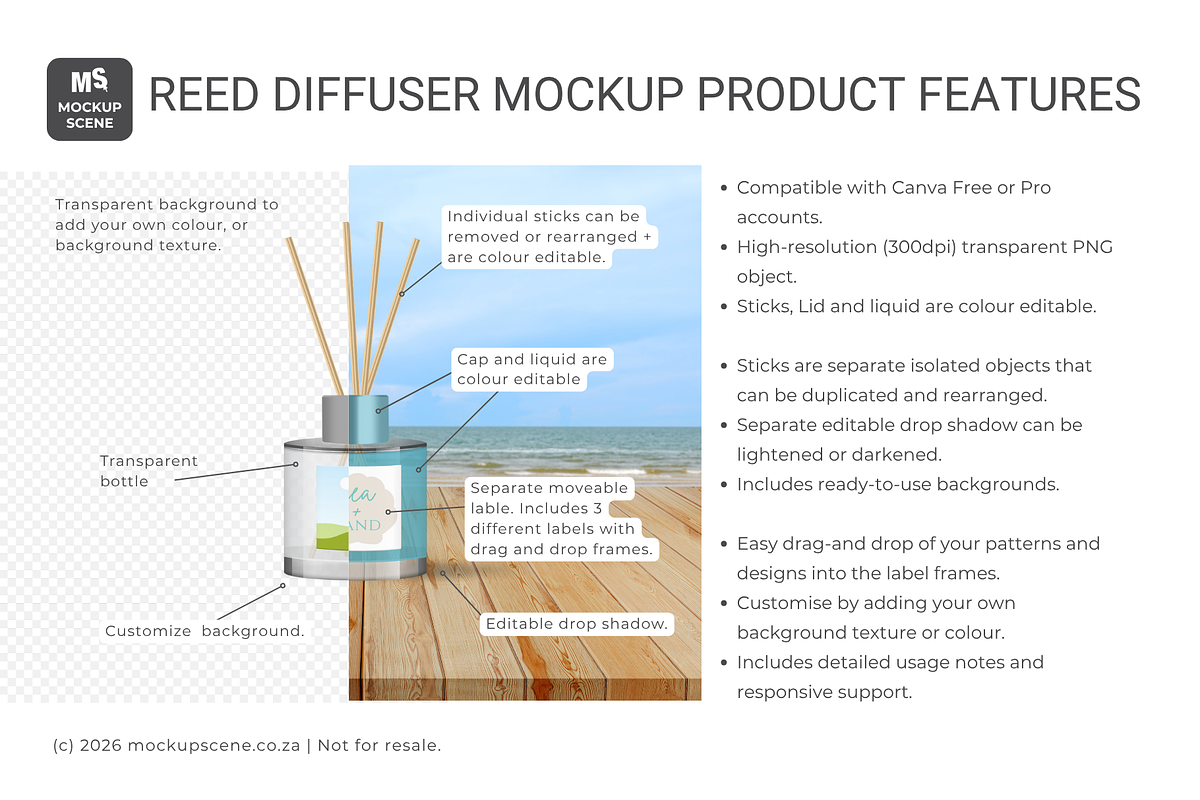 Reed Diffuser Bottle Canva Mockup, a Household Mockup by Mockup Scene (Photo 2 of 10)