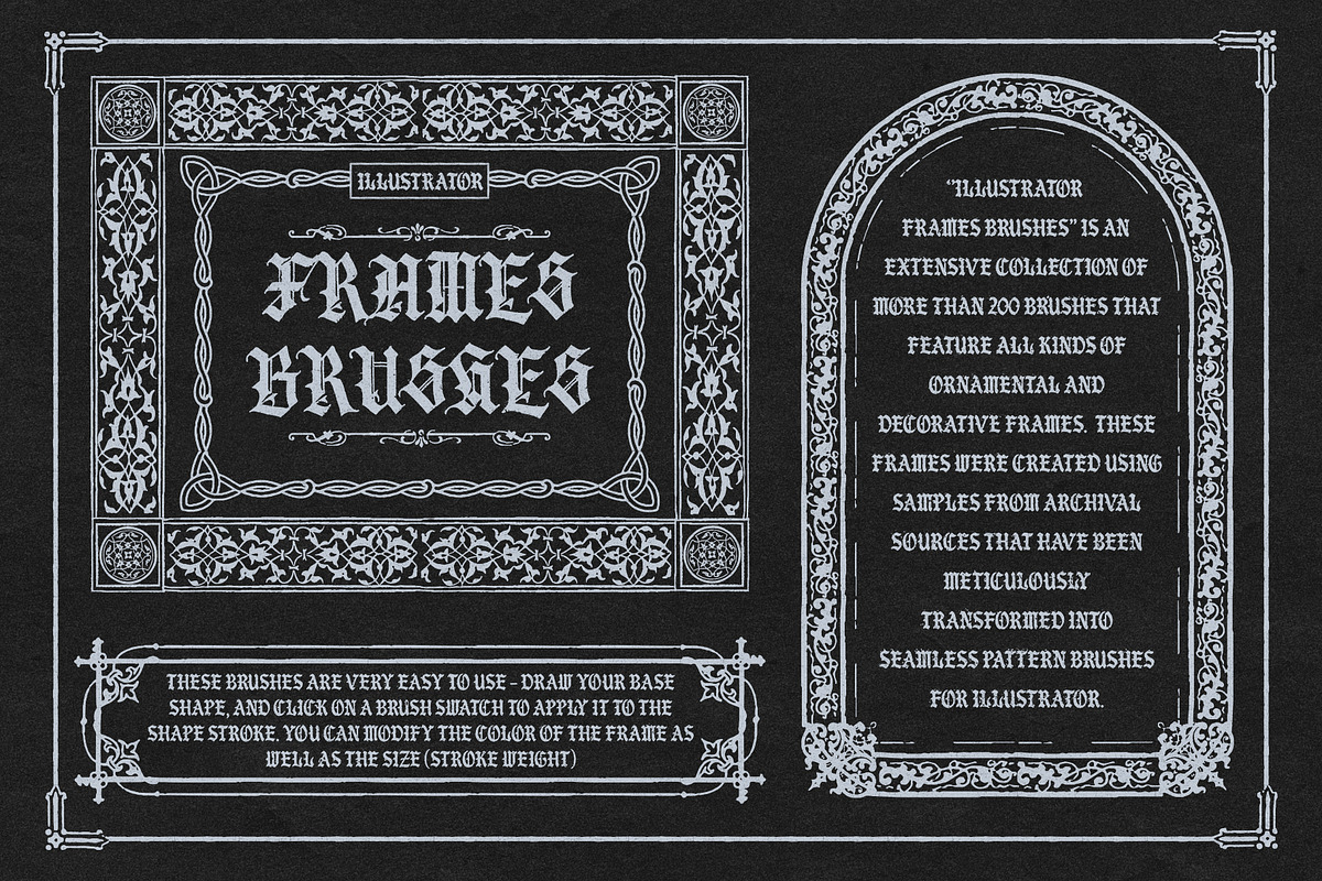 Illustrator Frames Brushes, a Brush Add-On by MiksKS (Photo 2 of 21)