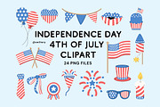 Independence Day Clipart - Swiitery, a Decorative Illustration by Iconixar & Friends (Thumbnail 1 of 2)