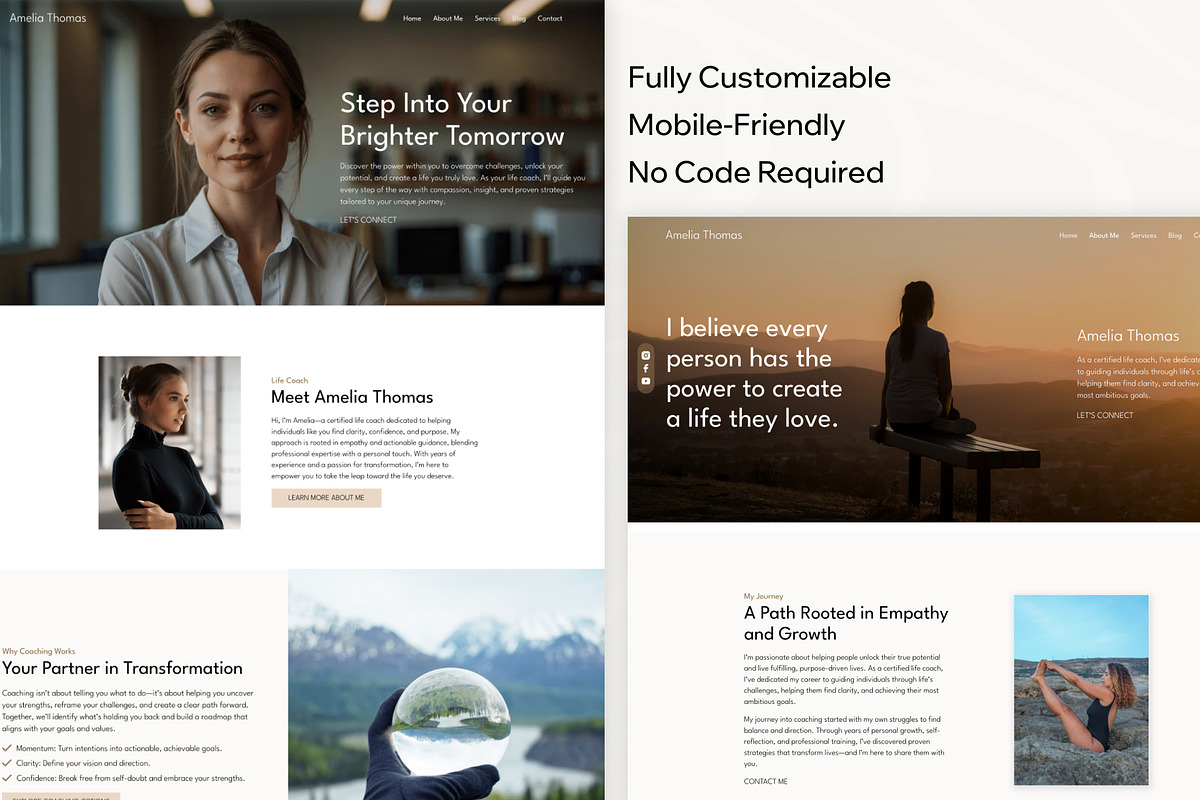 Life Coach & Therapist Wix Template, a Wix Template by Templify Studio (Photo 2 of 6)