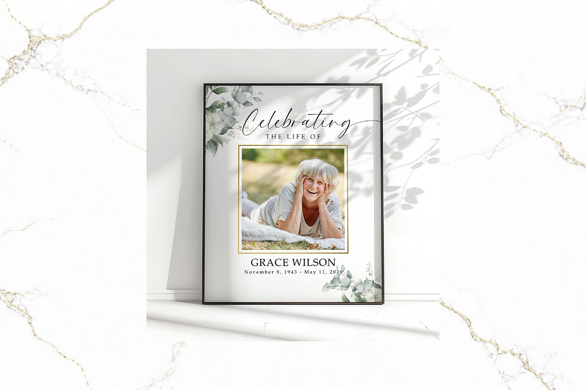 Funeral Welcome Sign Canva FR007, a Poster Template by TyphoonStudio (Photo 4 of 8)
