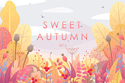 Autumn Landscapes and Foliage Decor, a Decorative Illustration by Valentyna Smordova (Thumbnail 1 of 8)