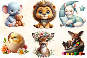 Watercolor Baby Animal Nursery Clipa, an Illustration by SVGArt (Thumbnail 3 of 8)