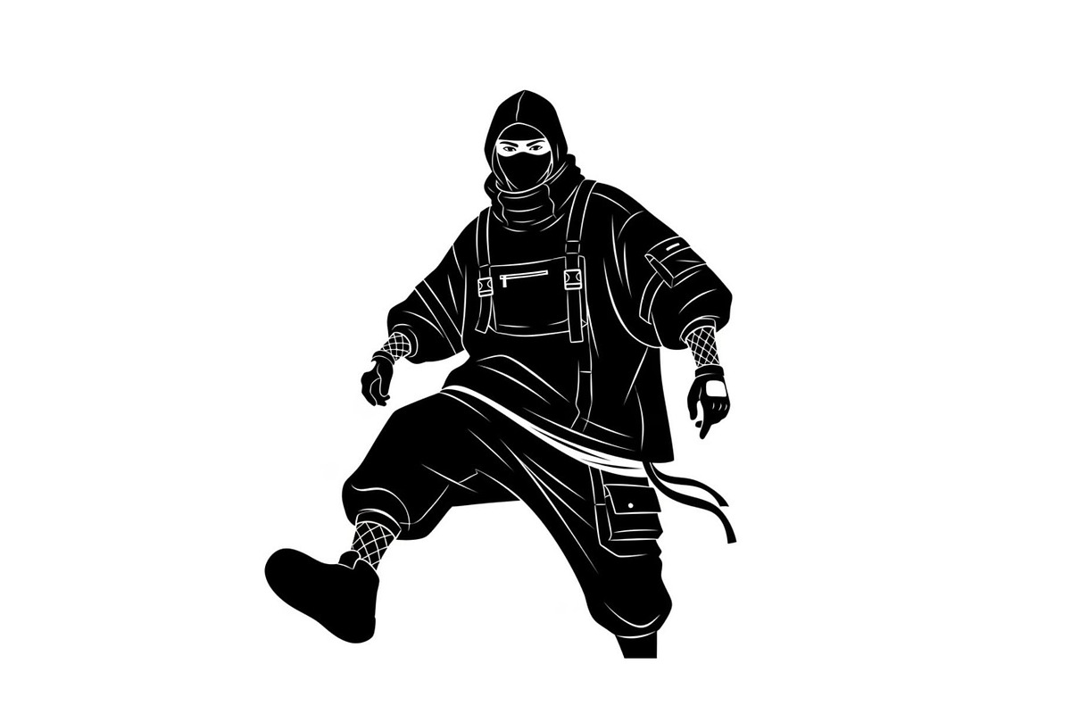 Hooded Street Ninja Silhouette, a Graphic by Gfx_Store (Photo 10 of 10)