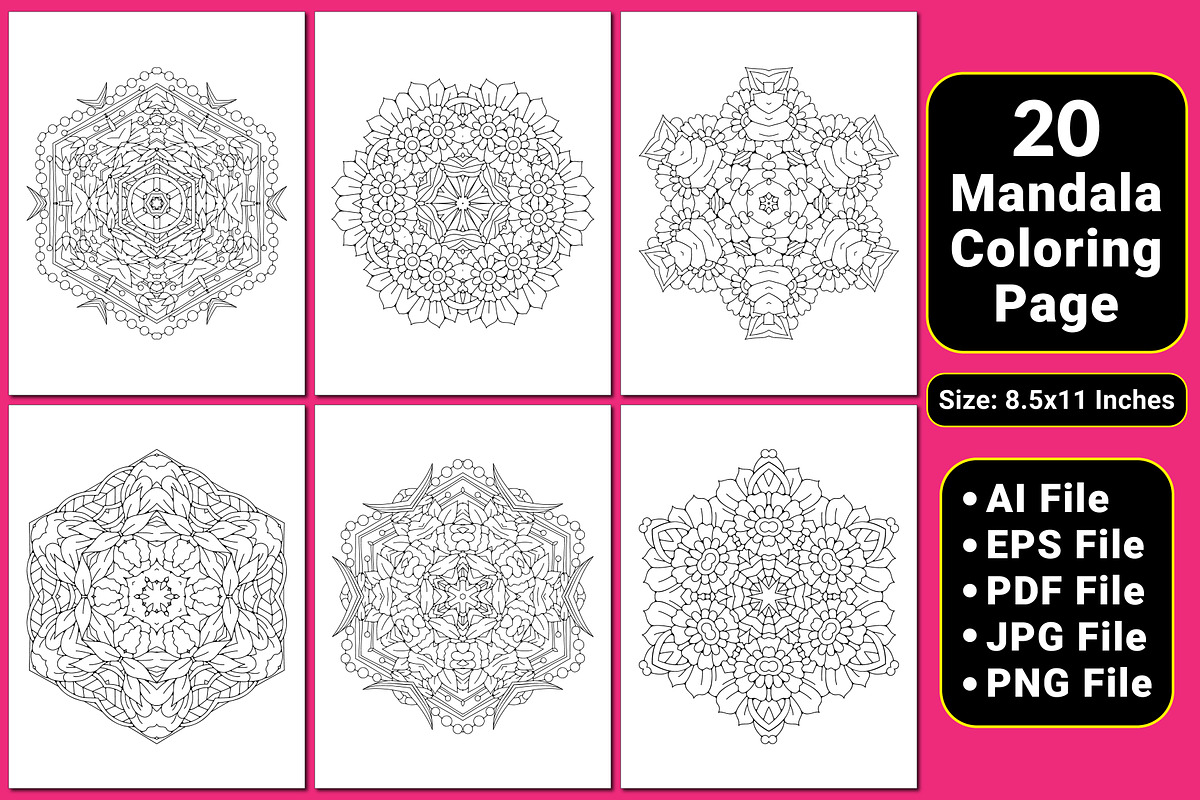 Mandala Coloring Book Pages, a Pattern Graphic by mirajeee (Photo 3 of 4)