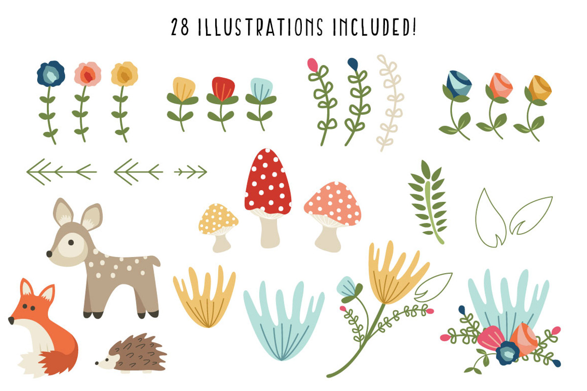 Woodland Wonderland Patterns & Icons, an Animal Illustration by On the Mark Designs (Photo 3 of 8)