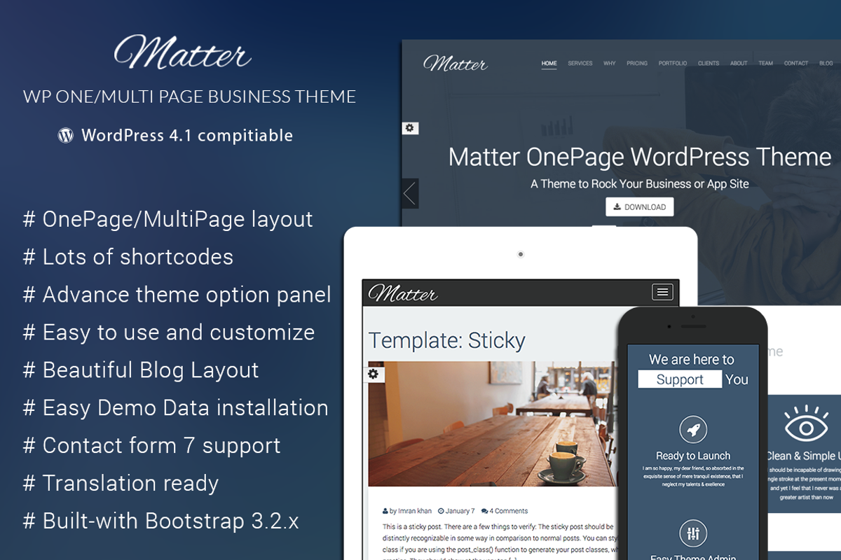 Matter - WordPress Business Theme, a WordPress Template by WingThemes
