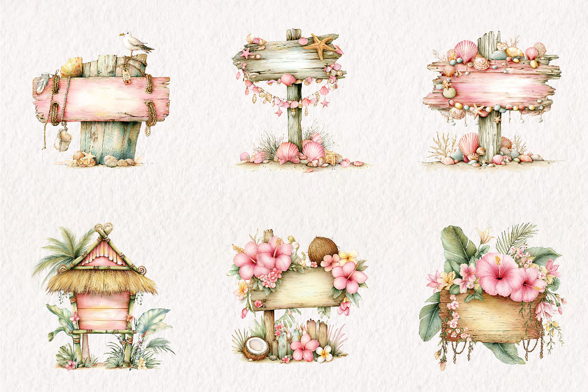 Summer Wooden Signs, an Illustration by CreationArt (Photo 5 of 7)