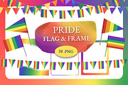 Pride Flag & Frame – Rainbow Clipart, an Illustration by aniunova (Thumbnail 1 of 5)
