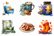 Watercolor Cozy Evening Clipart, an Illustration by DreamPrint404 (Thumbnail 2 of 5)