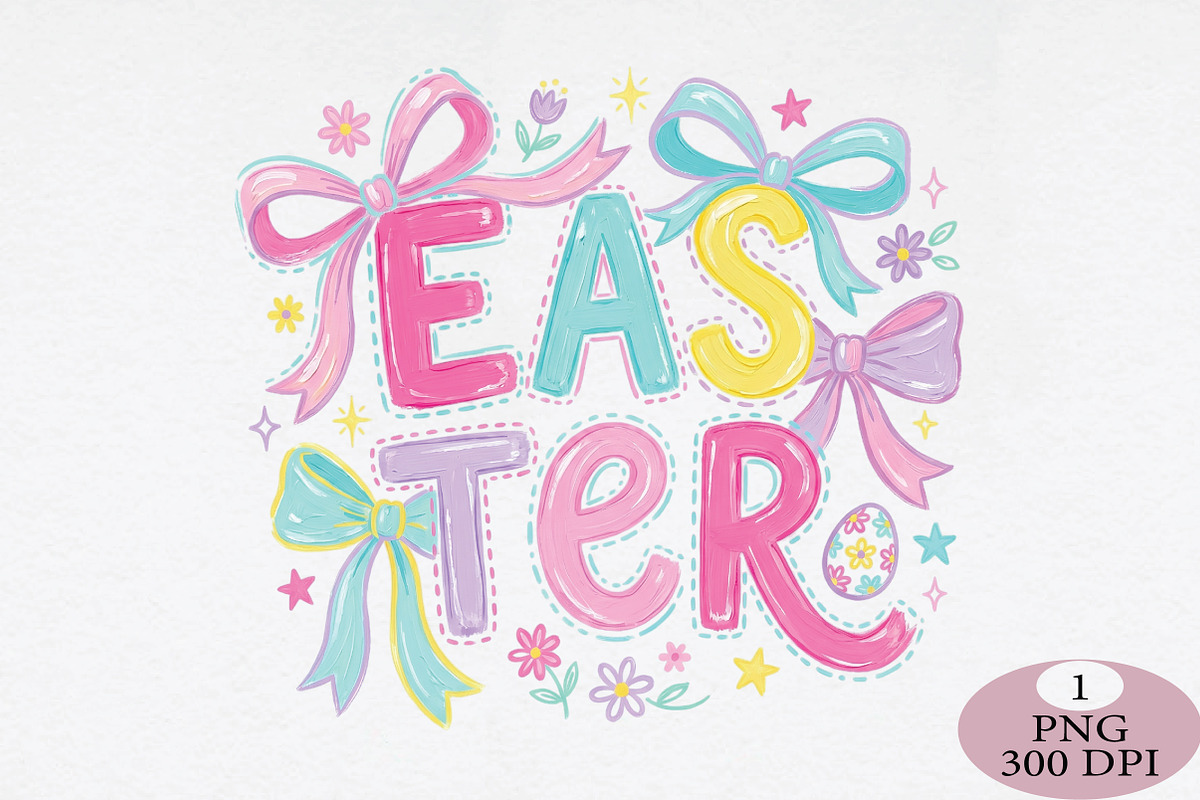 Pastel Easter Lettering PNG, an Illustration by Daily.Designs (Photo 1 of 5)