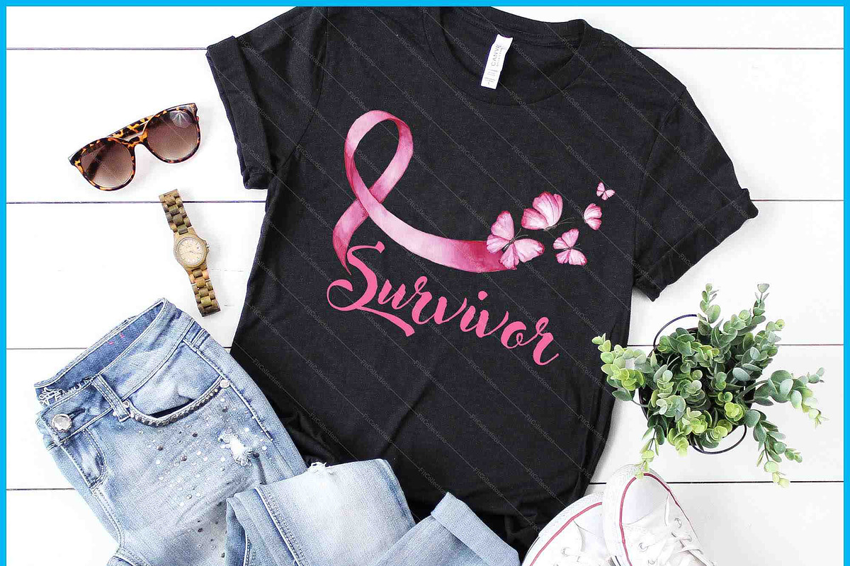 Butterflies Ribbon Survivor Awarenes, a Graphic by Creativeusart (Photo 1 of 4)