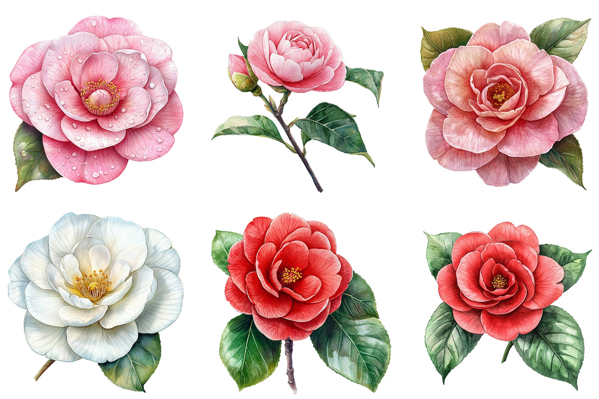 Camellia Flower Bloom PNG Clipart, an Illustration by DreamArtGraphic (Photo 4 of 5)