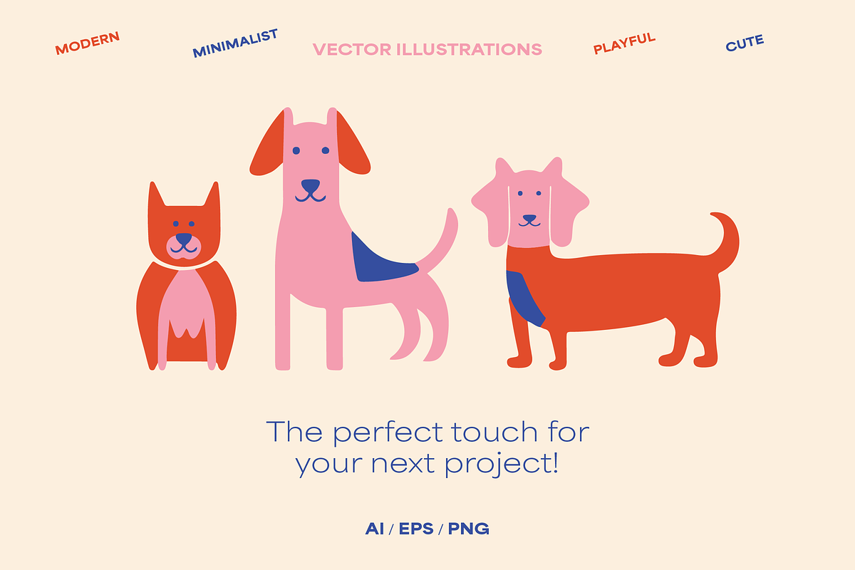 Modern Dog Illustration Set, an Animal Illustration by Sarah Baker (Photo 6 of 7)