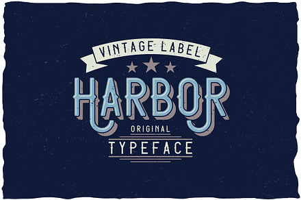 Harbor Vintage Label Typeface, a Symbol Font by Anton Antipov