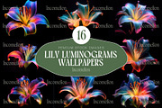 16 Lily Luminograms Wallpapers, a Wallpaper Graphic by Incomelion (Thumbnail 1 of 6)