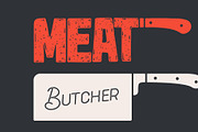 Butcher Knife. Butchery symbol, a Food Illustration by Foxys Graphic (Thumbnail 2 of 3)