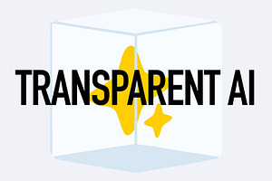 Transparent AI · Clear Cube, a Technology Illustration by Take Care Creative
