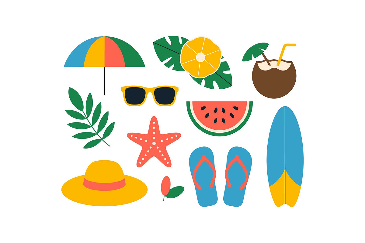 Summer Beach Elements Vector, an Object Graphic by jahid234 (Photo 3 of 13)