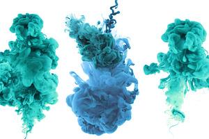 Colors and ink in water containing water, ink, and color