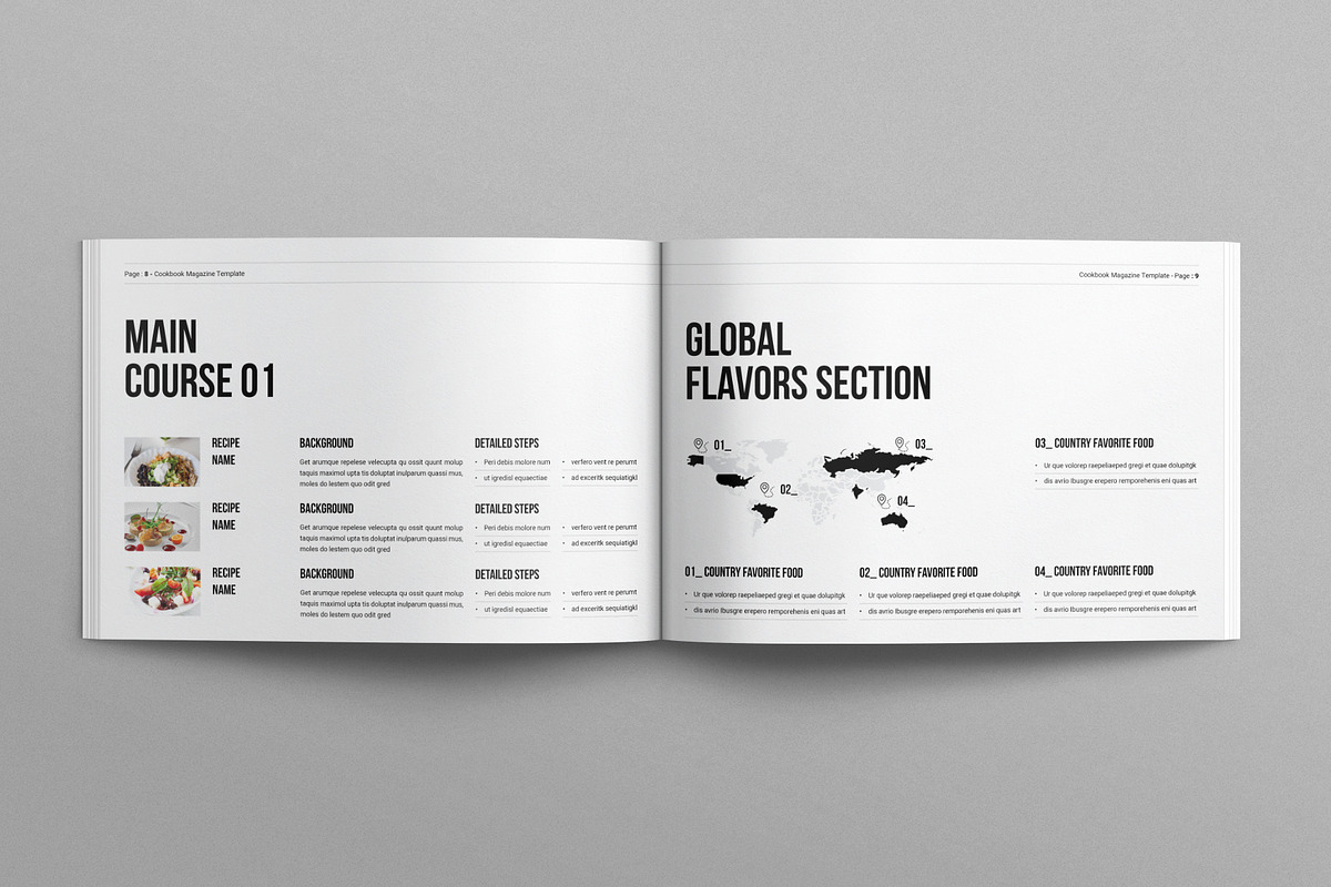 Cookbook Magazine Template Landscape, a Magazine Template by E-Type (Photo 4 of 7)