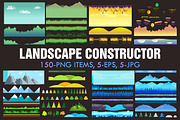 Landscape Constructor Set I, a Background Graphic by 2dvillShop (Thumbnail 1 of 6)