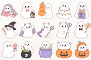Halloween Ghost Clipart Spooky Boo, a Seasonal Illustration by SugarCloudStudioArt (Thumbnail 4 of 6)
