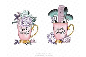 Spa Relax Pamper Clip Art, Makeup