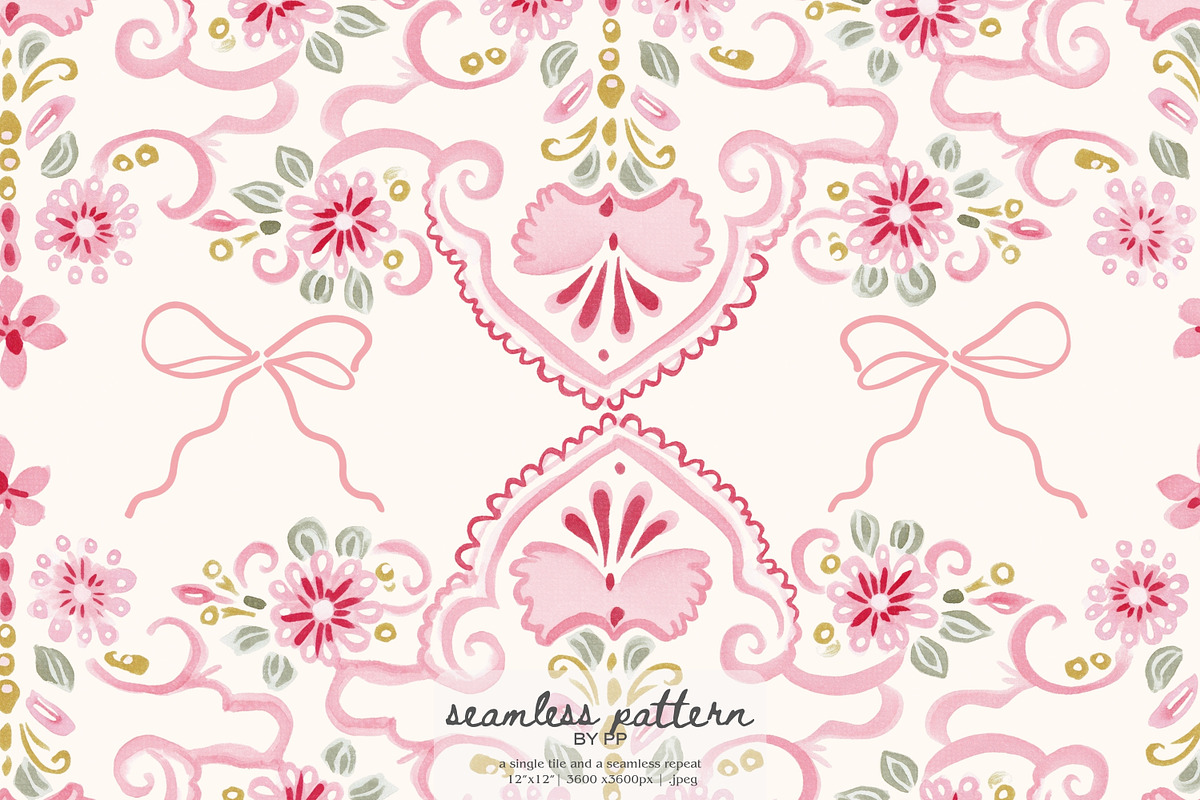 folk floral seamless pattern, a Pattern Graphic by Pink Studio Art (Photo 1 of 4)