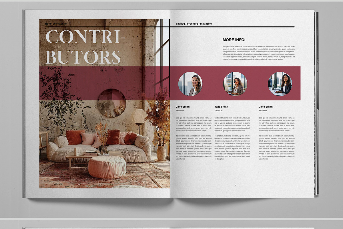 Pastel Boho Magazine Template, a Brochure Template by Boris Cupac (Photo 5 of 7)
