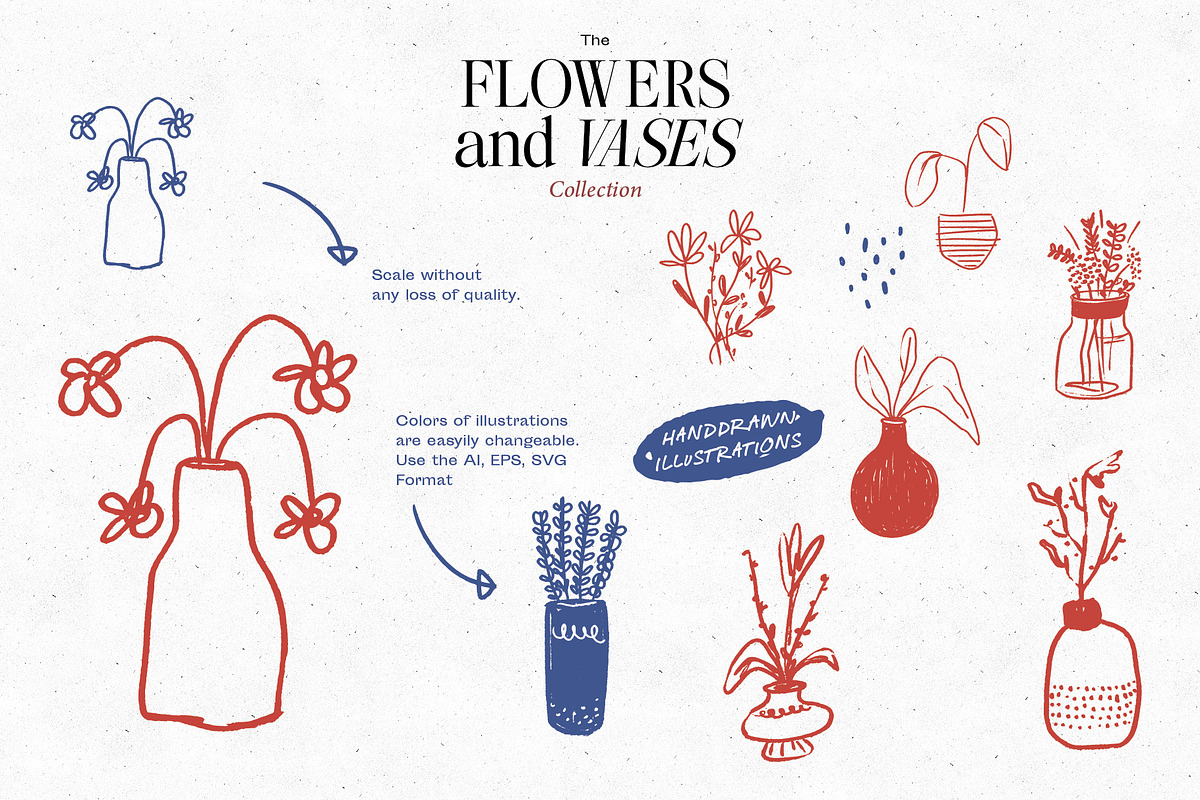 FLOWERS AND VASES Illustrations, a Decorative Illustration by dicreate (Photo 3 of 12)
