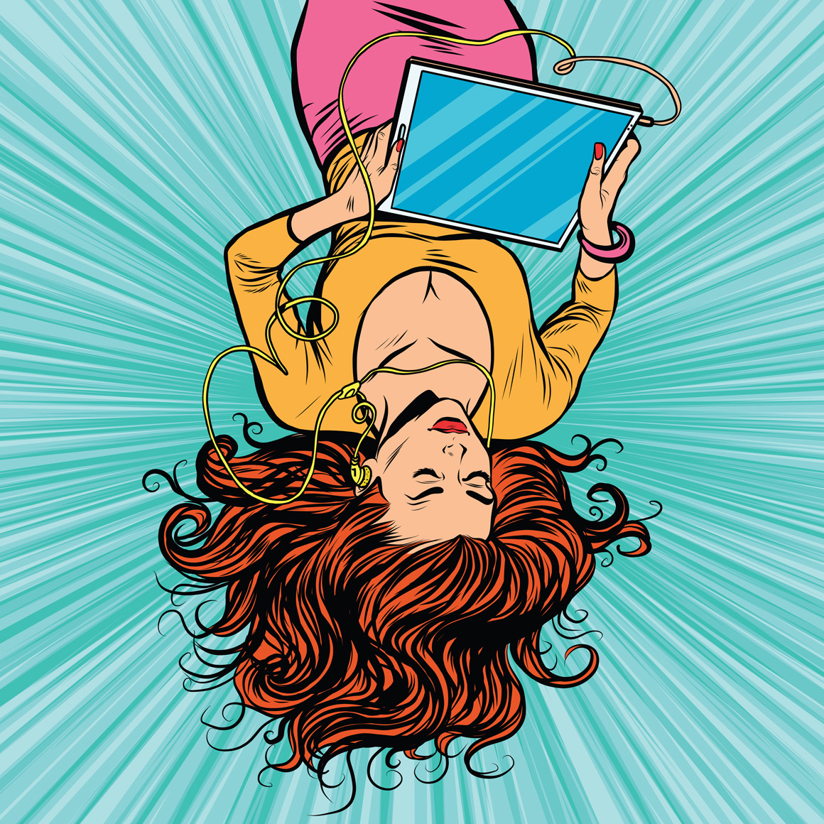 Upside Down Girl Graphics Tablet by Studiostoks  Creative Market