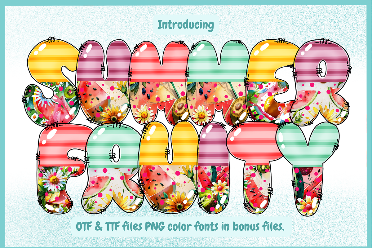 Summer Fruity-PNG fonts, a Symbol Font by It me digital art (Photo 1 of 8)