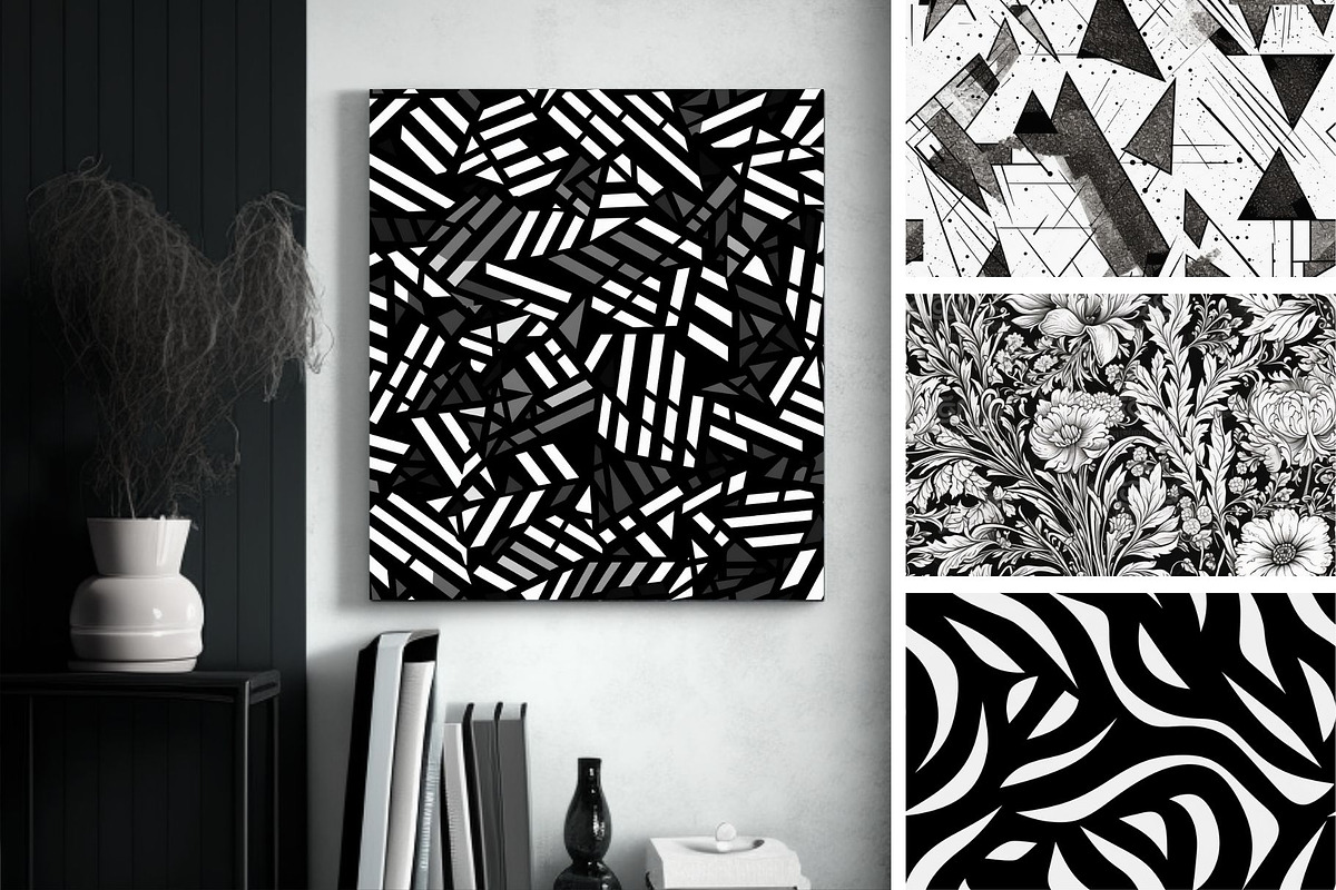 48 seamless black mix modern pattern, a Pattern Graphic by ARTOZEN DIGITAL (Photo 11 of 15)