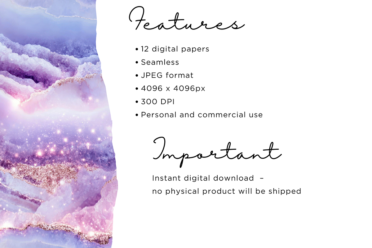 Amethyst Marble Seamless Papers, an Illustration by Mashimara (Photo 3 of 4)
