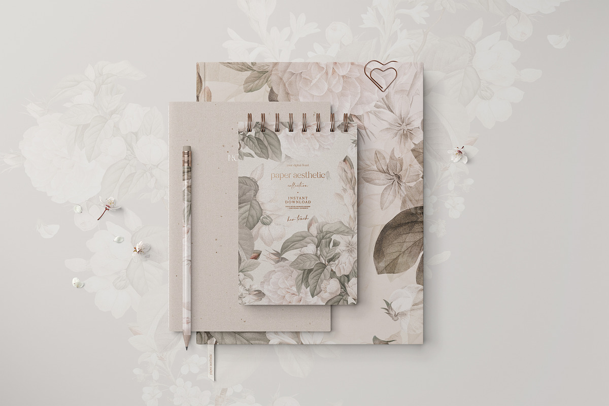 Beige Neutral Luxury Floral Pattern, a Pattern Graphic by paper aesthetic (Photo 2 of 9)