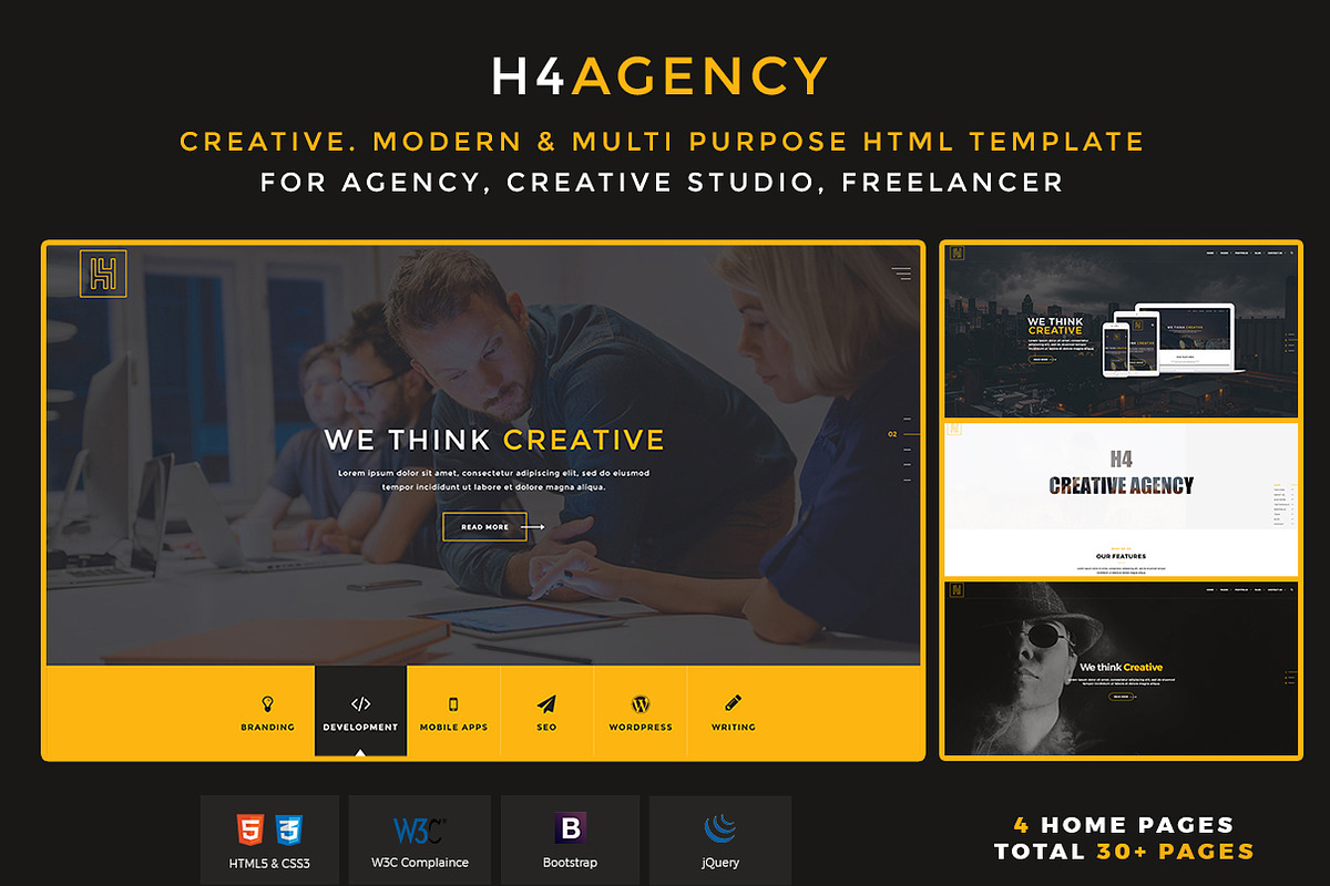 H4 Multipurpose HTML & PSD Template, a HTML Template by PSDFY (Photo 1 of 13)