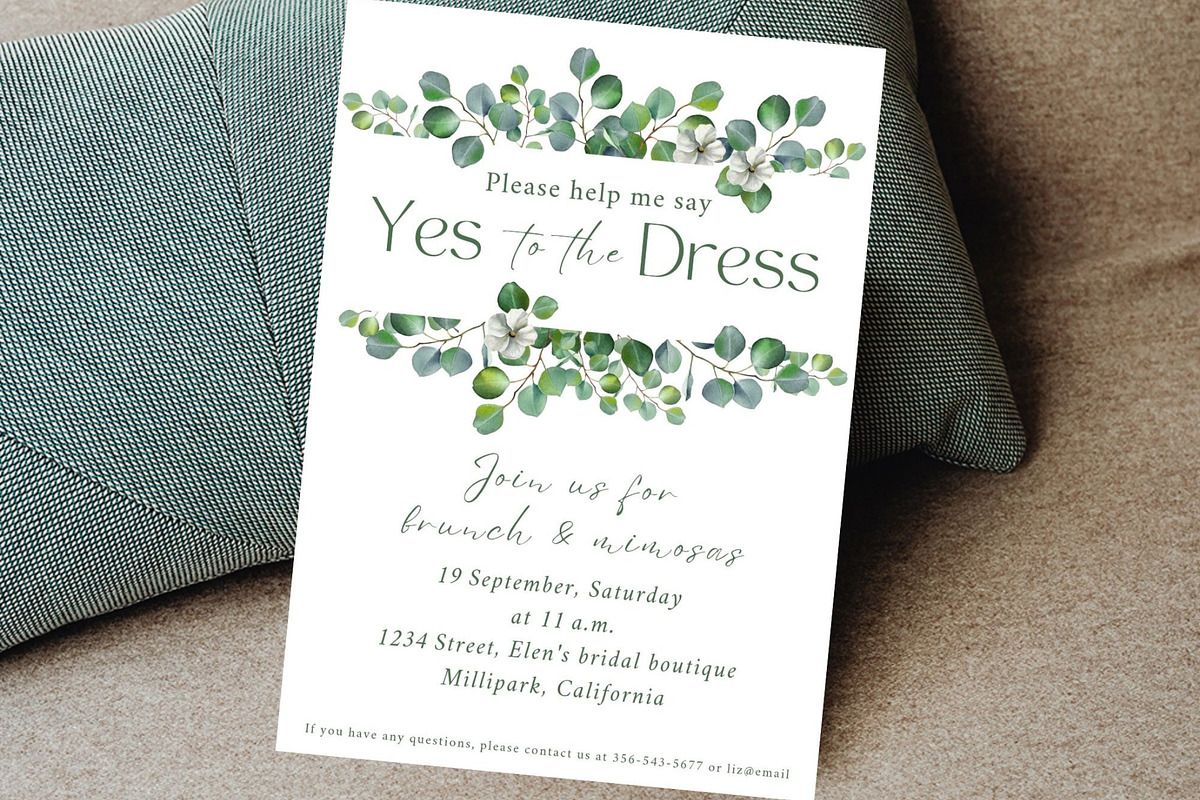 Help me Say yes to the Dress card, an Invitation Template by EvaTemplates (Photo 3 of 5)