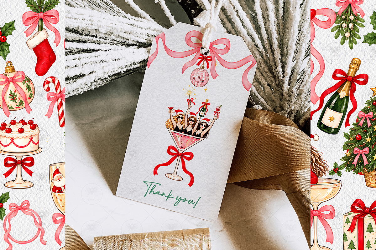 Christmas Party Clipart, a Decorative Illustration by BigCakeBee (Photo 3 of 3)