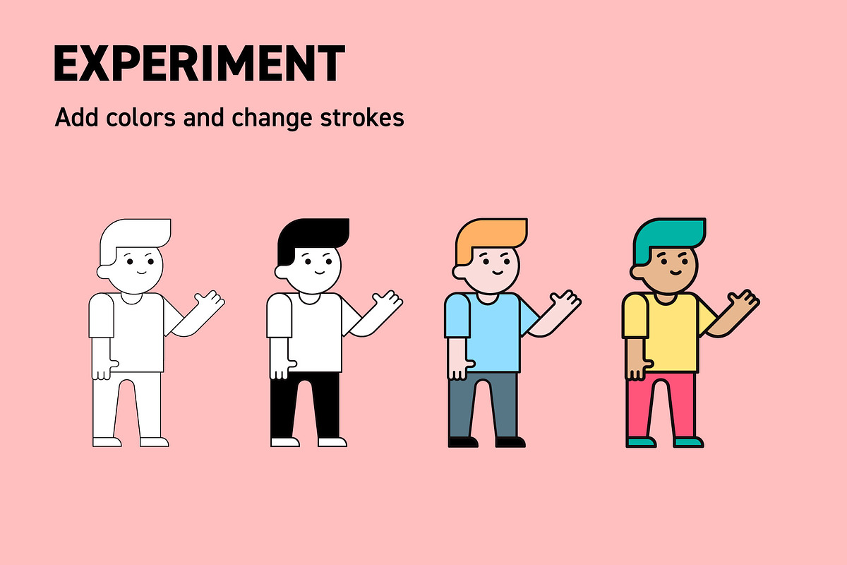 Vector Geometric Character Creator, a Person Illustration by Katedsgn (Photo 3 of 7)
