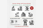 Funny Raccoon Quotes PNG Bundle, an Animal Illustration by Tanya Kart (Thumbnail 8 of 9)