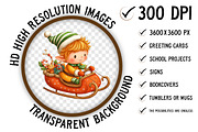 Whimsical Christmas Elf Clipart, an Illustration by Craft Nest (Thumbnail 2 of 11)