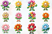 Flowers mascot sublimation clipart, an Illustration by RobertsArt (Thumbnail 4 of 7)