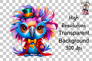 Quirky Parrot PNG Clipart Bundle, a Graphic by Clipart Bloom (Thumbnail 11 of 15)