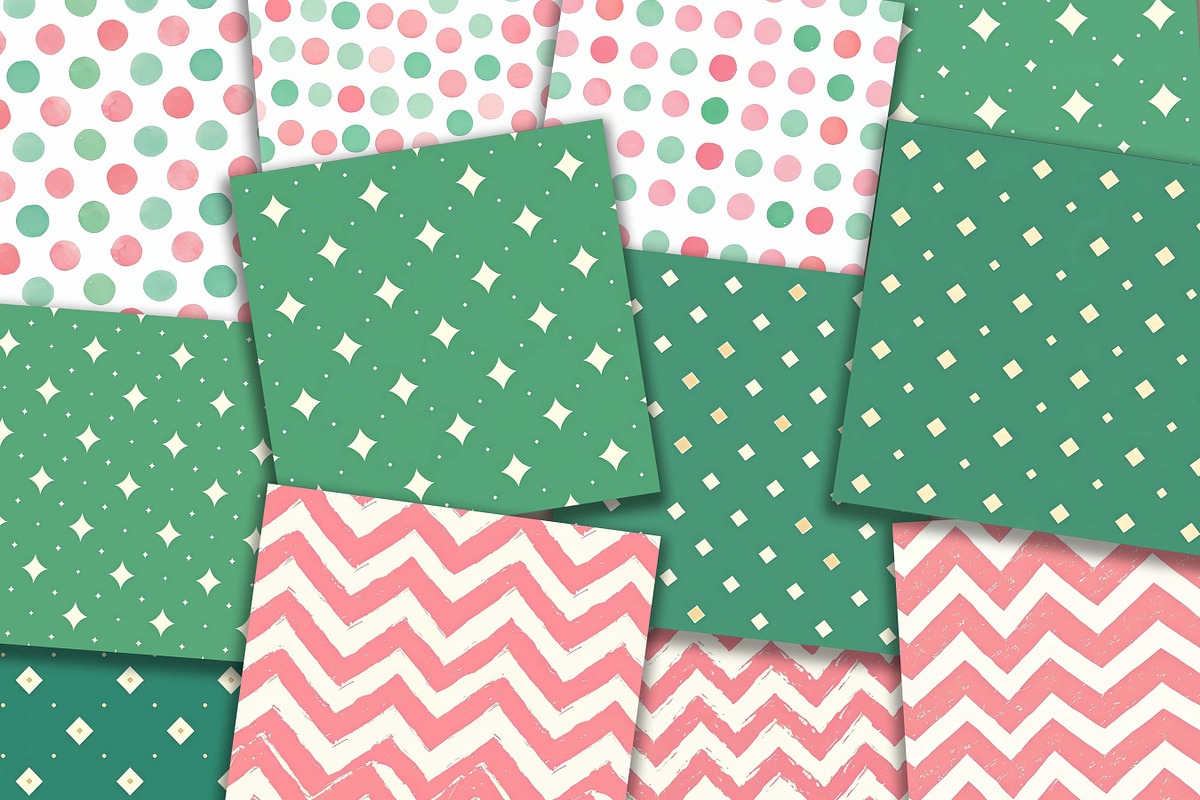 Pink and Green Digital Paper, a Pattern Graphic by Design Scotch (Photo 2 of 8)