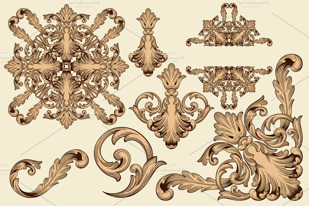 Vintage Ornaments Baroque Border, a Decorative Illustration by Samira (Photo 5 of 6)